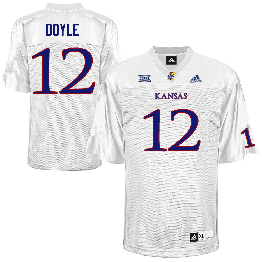 Men #12 Kevin Doyle Kansas Jayhawks College Football Jerseys Sale-White - Click Image to Close